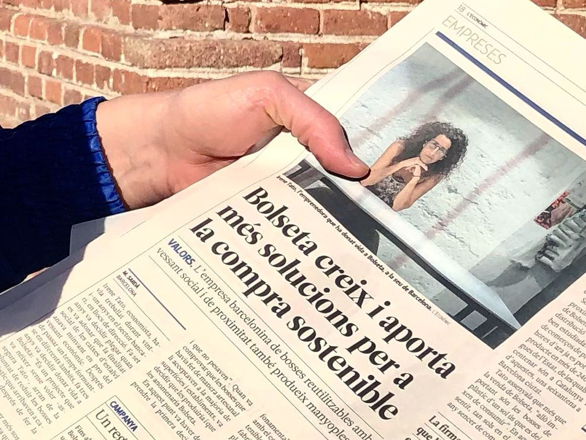 Entrevista a Irene Tato de BOLSETA en L'Econòmic, del periódico Punt Avui 13 diciembre 2020