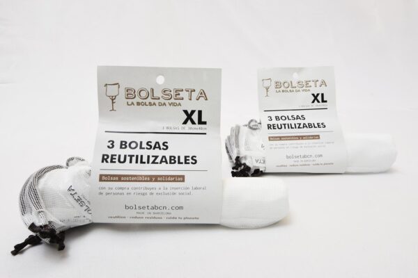 Ristra de bolsas reutilizables BOLSETA tamaño XL grande