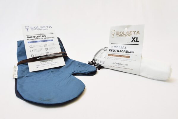 Pack bolsas reutilizables BOLSETA XL + Manopla