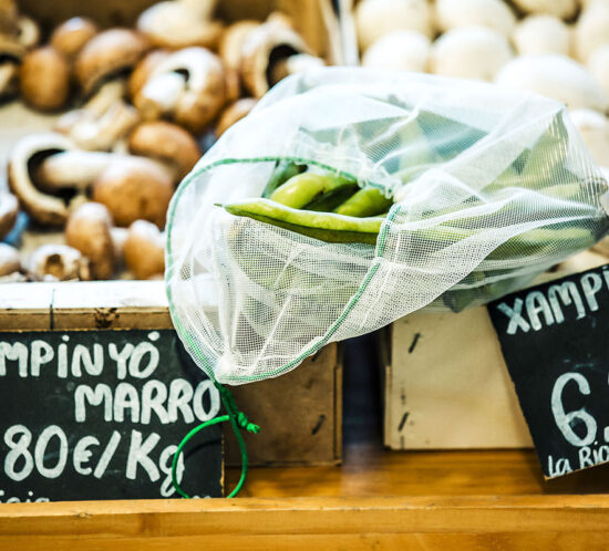 BOLSETA bolsas reutilizables para la compra, resistentes y ligeras y Manoplas reutilizables de economía circular