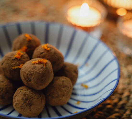 Trufas Navidad veganas 2 ingredientes